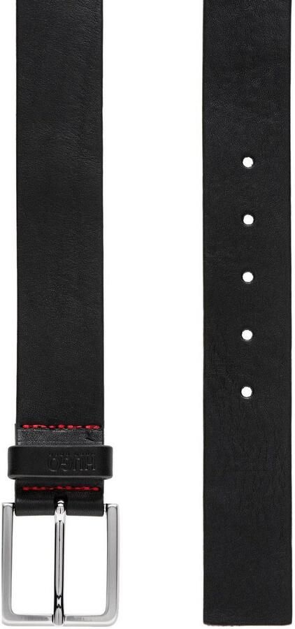 HUGO Leren riem Gionios_Sz40 met littekenreliëf en geborstelde metalen details - Foto 11