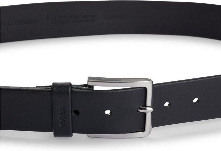 HUGO Leren riem Gionios_Sz40 met littekenreliëf en geborstelde metalen details - Foto 9