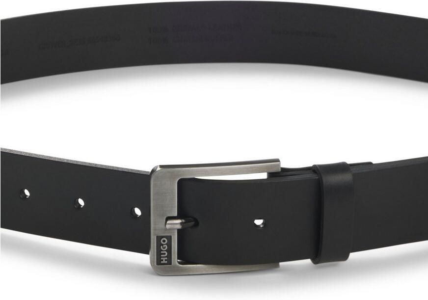 HUGO Leren riem Grover Sz35 met een gestempeld logo op de gesp - Foto 4