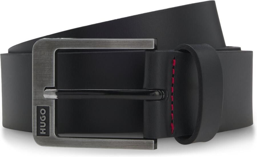 HUGO Leren riem Grover Sz35 met een gestempeld logo op de gesp - Foto 5