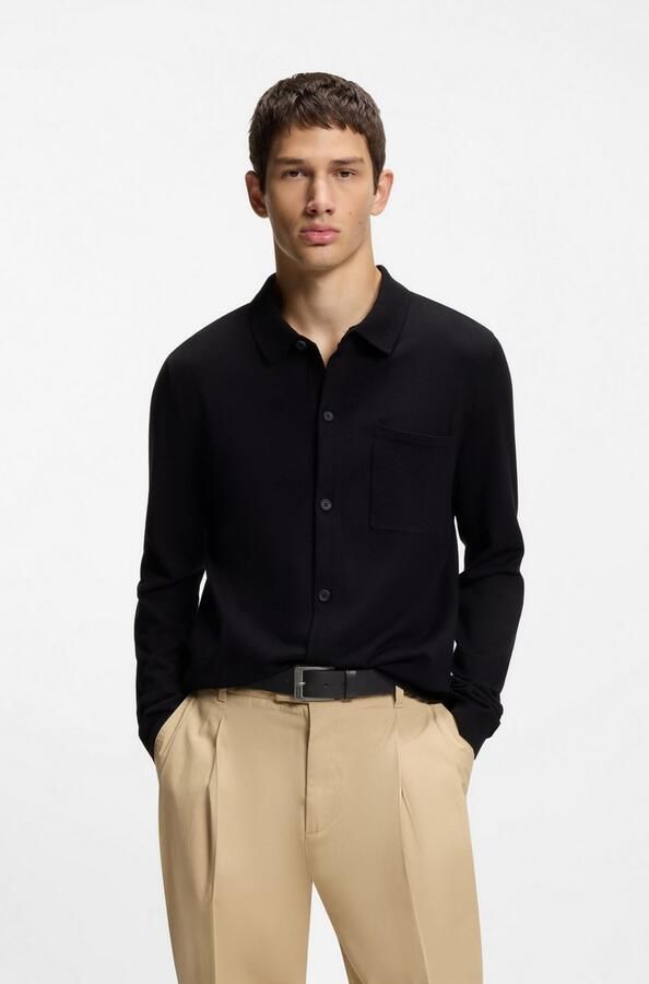 HUGO Leren riem Grover Sz35 met een gestempeld logo op de gesp - Foto 3