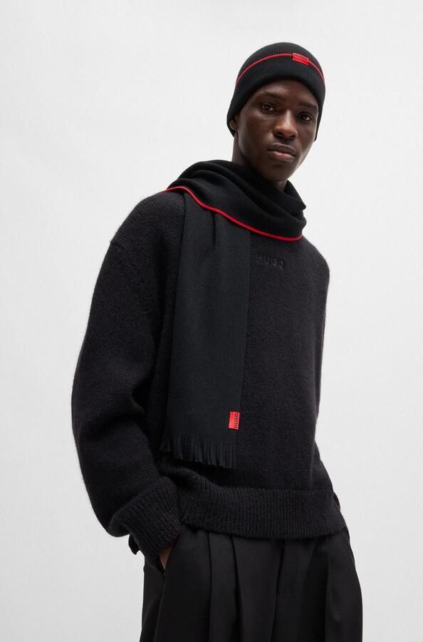 HUGO Sjaal Zaschel Set van scheerwolmix (set 2 stuks Met bijpassende muts) - Foto 3