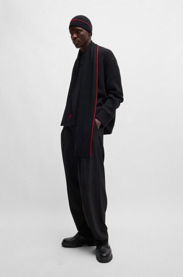 HUGO Sjaal Zaschel Set van scheerwolmix (set 2 stuks Met bijpassende muts) - Foto 4