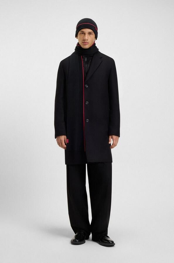 HUGO Sjaal Zaschel Set van scheerwolmix (set 2 stuks Met bijpassende muts) - Foto 5