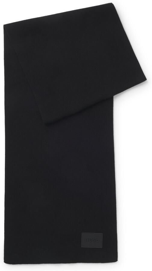 HUGO Sjaal Zevon met logo-patch effen - Foto 5