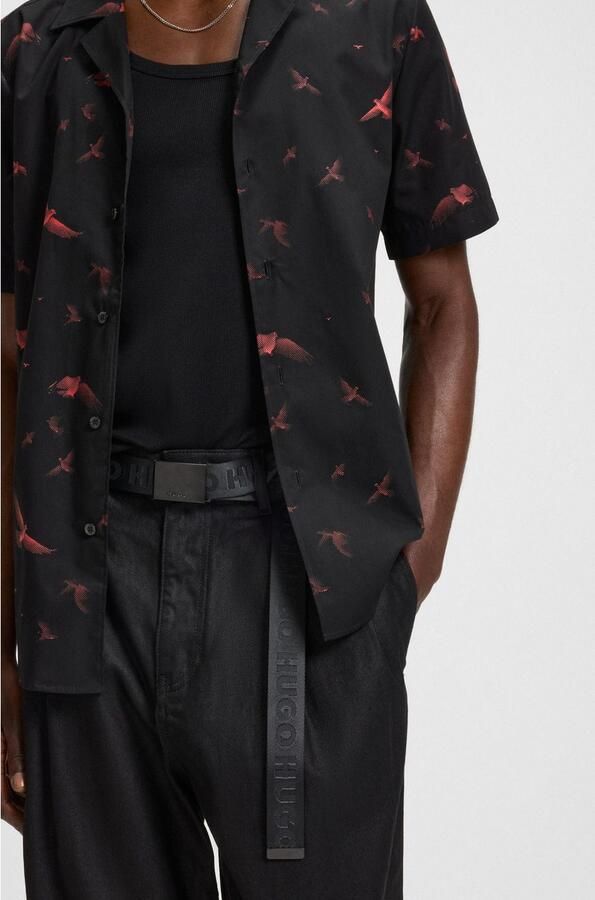 HUGO Stoffen riem Garratt-Tp- _Os35 met jacquard logo-tekst - Foto 3