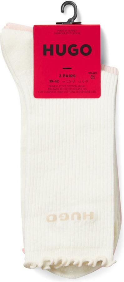 HUGO underwear Basic sokken 2P RS LETTUCE CC W Band licht gerimpeld (2 paar) - Foto 5