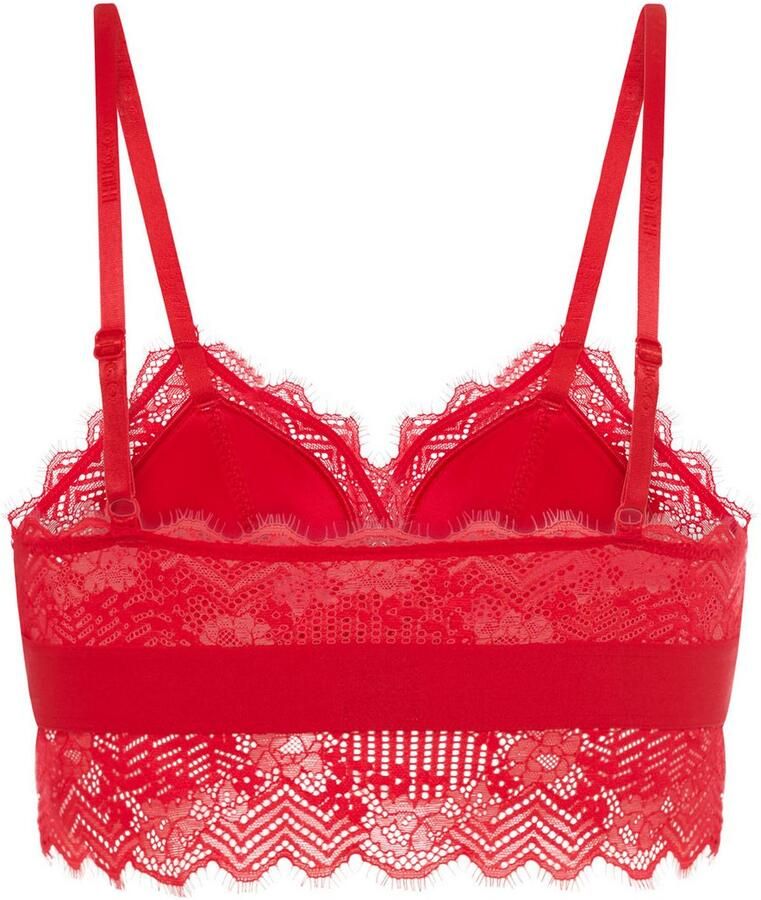 HUGO underwear Beugelloze-bh TRIANGLE RL LACE met hugo-label aan de tailleband