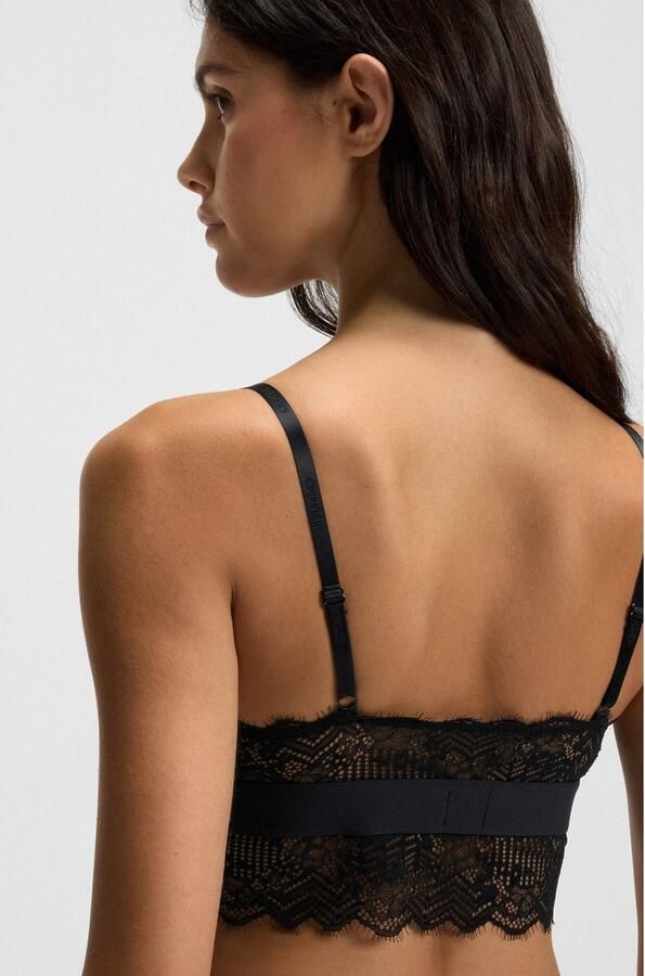 HUGO underwear Beugelloze-bh TRIANGLE RL LACE met hugo-label aan de tailleband - Foto 4