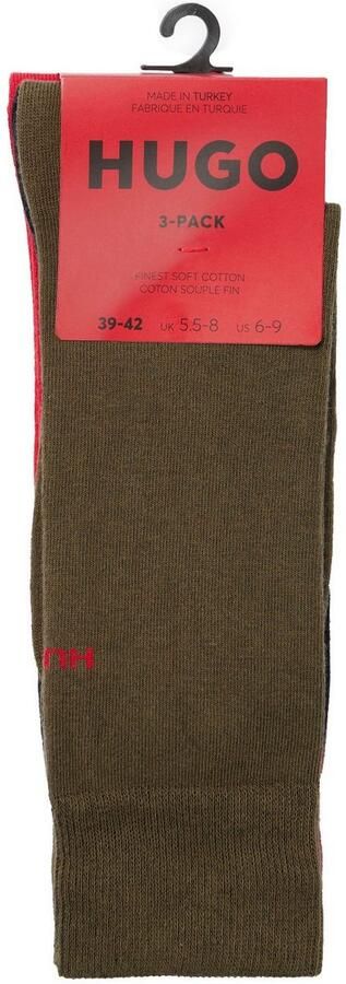 HUGO underwear Business-sokken 3P RS UNI CC met contrasterende hugo logo-opschrift (3 paar Set van 3) - Foto 6