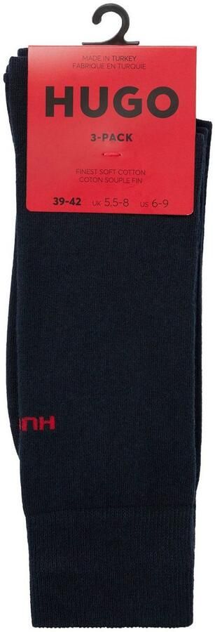 HUGO underwear Business-sokken 3P RS UNI CC met contrasterende hugo logo-opschrift (3 paar Set van 3) - Foto 3