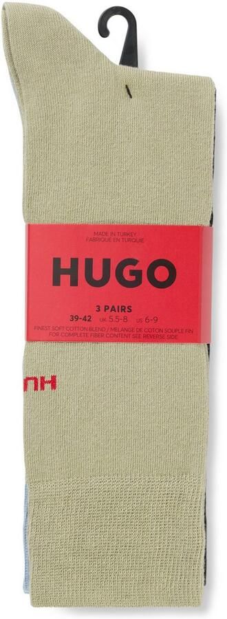HUGO underwear Business-sokken 3P RS UNI CC met contrasterende hugo logo-opschrift (3 paar Set van 3) - Foto 5
