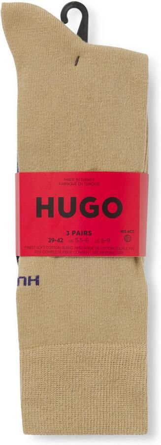 HUGO underwear Business-sokken 3P RS UNI CC met contrasterende hugo logo-opschrift (3 paar Set van 3) - Foto 3