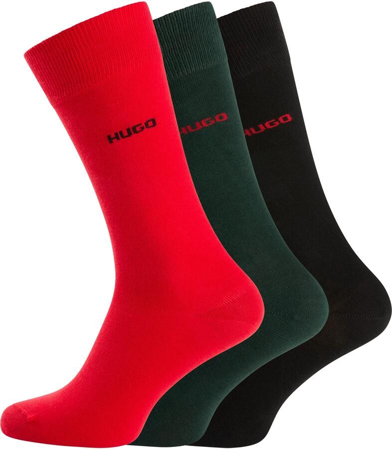 HUGO underwear Business-sokken 3P RS UNI CC met contrasterende hugo logo-opschrift (3 paar Set van 3) - Foto 2