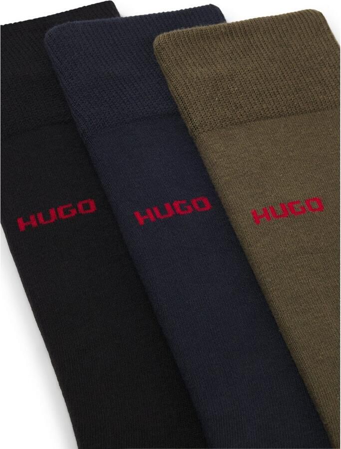 HUGO underwear Business-sokken 3P RS UNI CC met contrasterende hugo logo-opschrift (3 paar Set van 3) - Foto 2