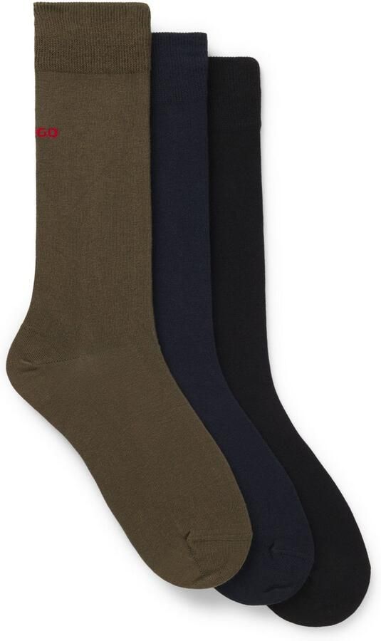 HUGO underwear Business-sokken 3P RS UNI CC met contrasterende hugo logo-opschrift (3 paar Set van 3) - Foto 3