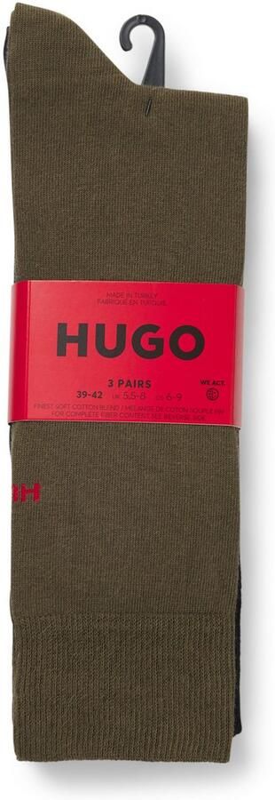 HUGO underwear Business-sokken 3P RS UNI CC met contrasterende hugo logo-opschrift (3 paar Set van 3) - Foto 5
