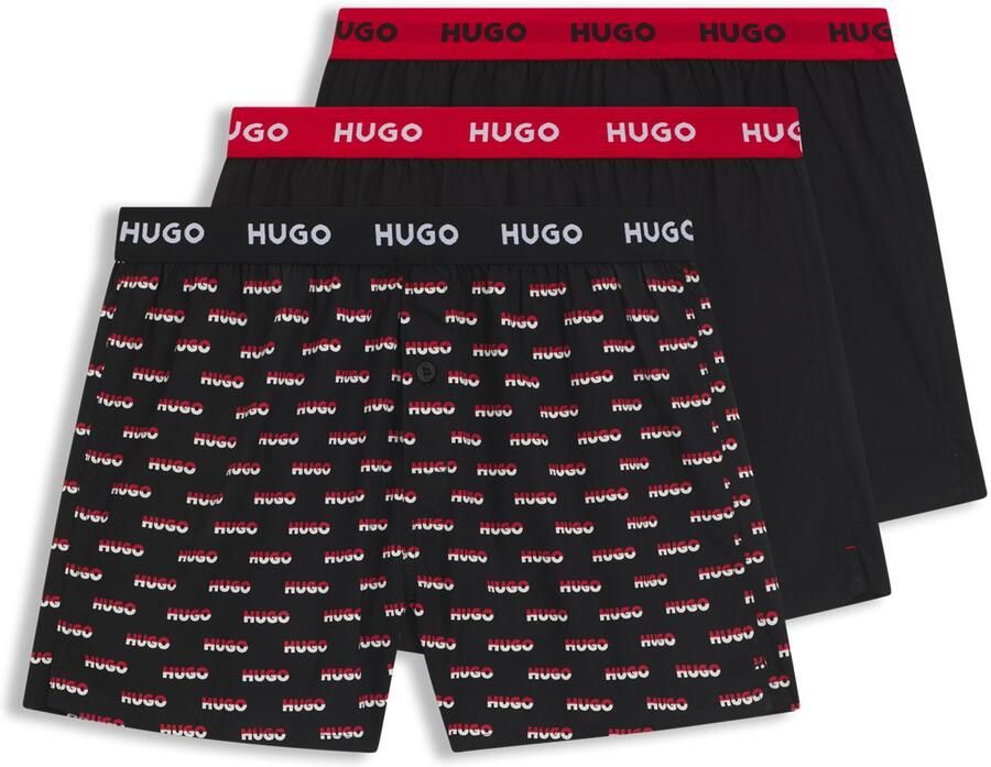 HUGO underwear Geweven boxershort WOVEN BOXER TR Webboxer met HUGO opdruk (3 stuks) - Foto 4