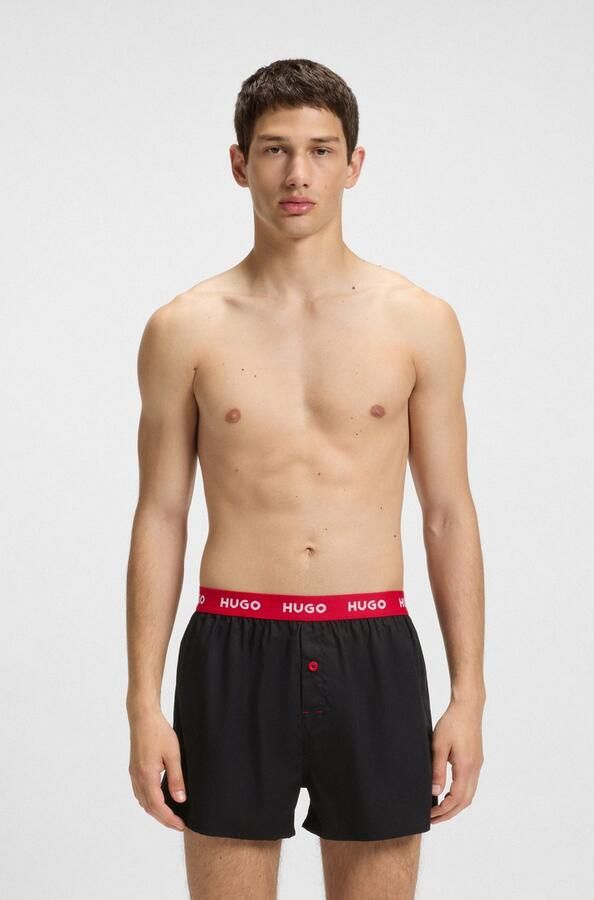 HUGO underwear Geweven boxershort WOVEN BOXER TR Webboxer met HUGO opdruk (3 stuks) - Foto 3