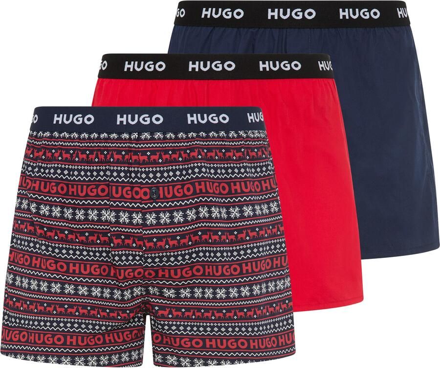 HUGO underwear Geweven boxershort WOVEN BOXER TR Webboxer met HUGO opdruk (3 stuks)