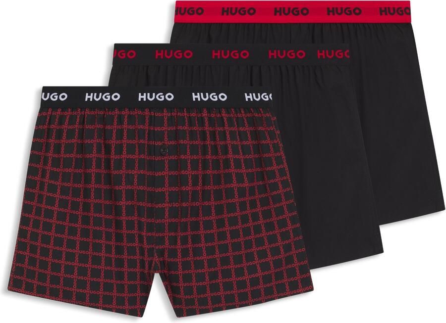 HUGO underwear Geweven boxershort WOVEN BOXER TR Webboxer met HUGO opdruk (3 stuks)
