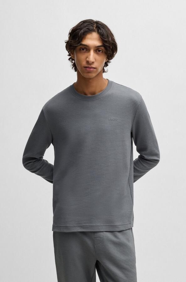 HUGO Shirt met lange mouwen en labelstitching model 'Austin' - Foto 6