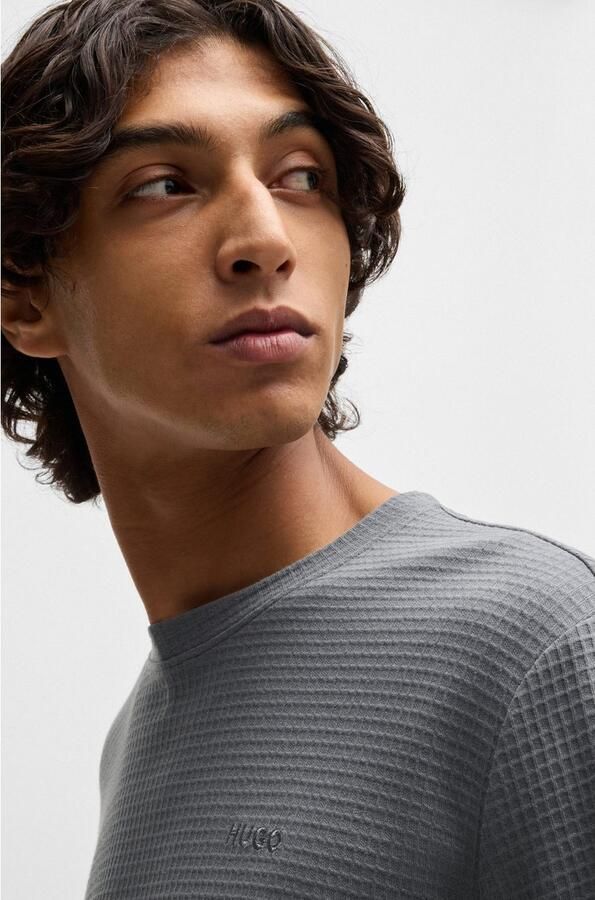 HUGO Shirt met lange mouwen en labelstitching model 'Austin' - Foto 3