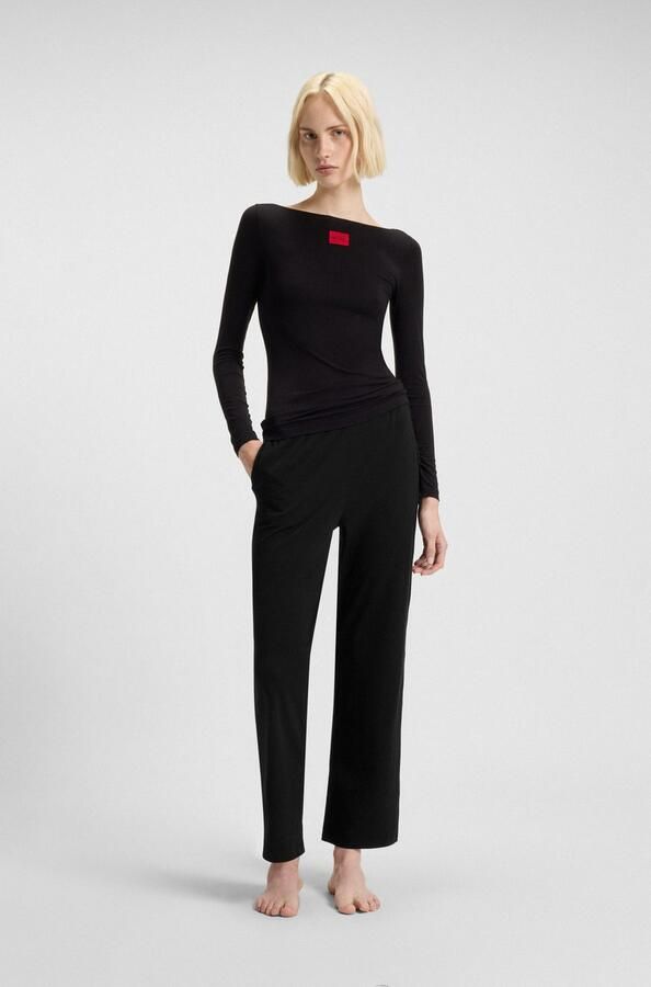 HUGO Regular fit pyjamabroek van een mix van katoenjersey model 'STYLE ID PANTS' - Foto 2