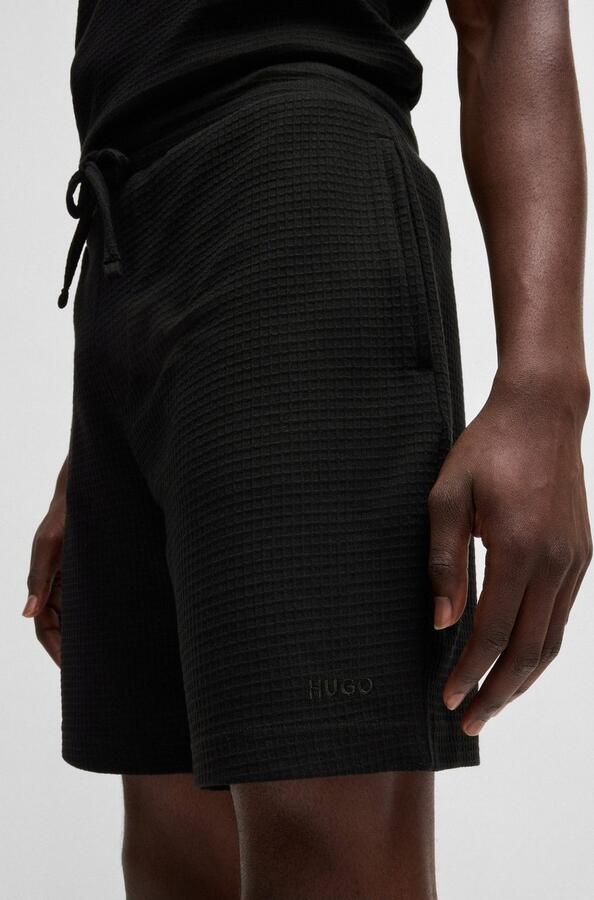 HUGO Regular fit sweatshorts met structuurmotief model 'Austin' - Foto 16