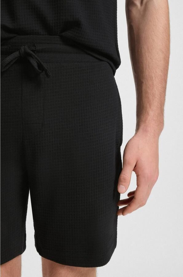 HUGO Regular fit sweatshorts met structuurmotief model 'Austin' - Foto 6