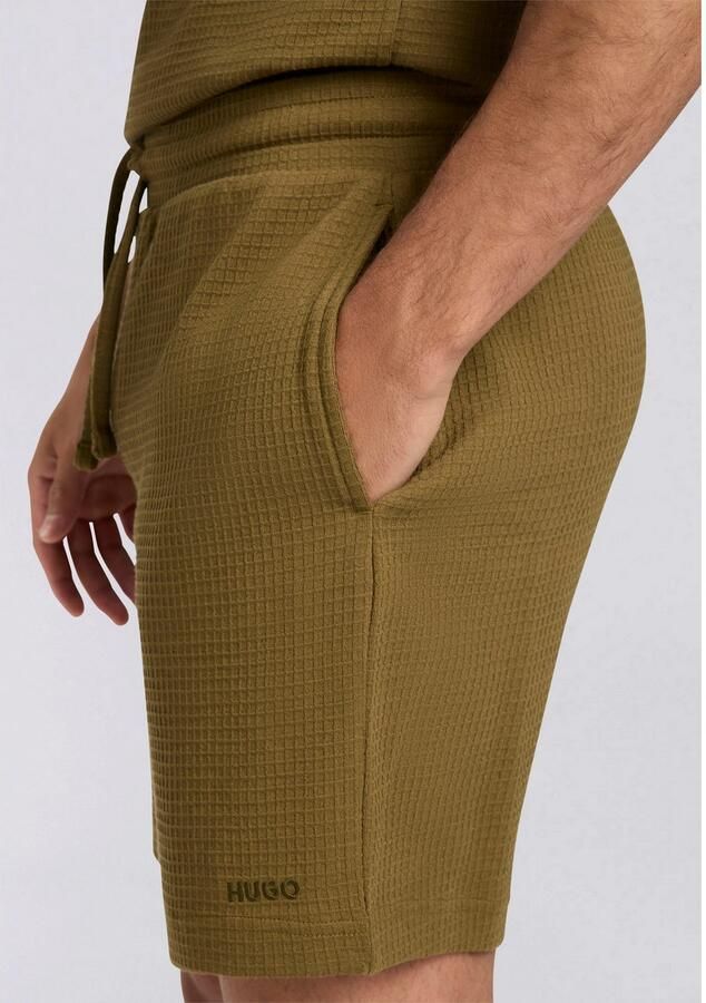 HUGO Regular fit sweatshorts met structuurmotief model 'Austin' - Foto 2
