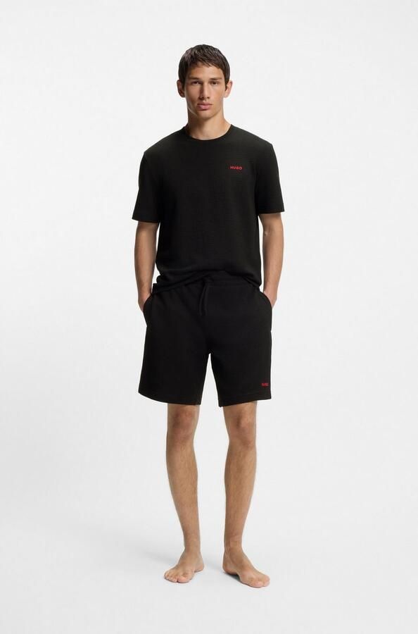 HUGO Regular fit sweatshorts met structuurmotief model 'Austin' - Foto 14