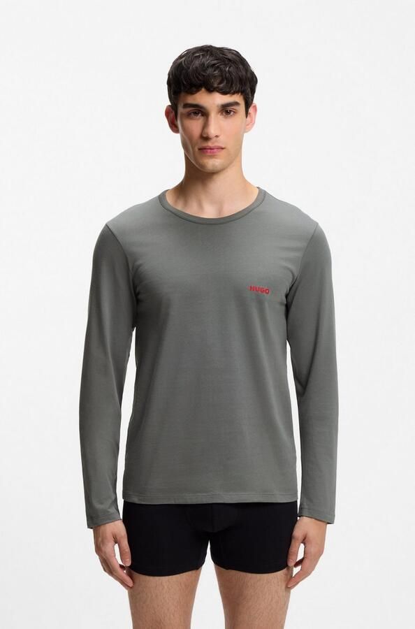 HUGO Regular fit shirt met lange mouwen van puur katoen in een set van 3 stuks - Foto 3