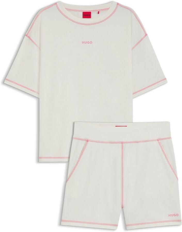 HUGO underwear Shortama NITE_SET contrasterende naden relaxed fit - Foto 2