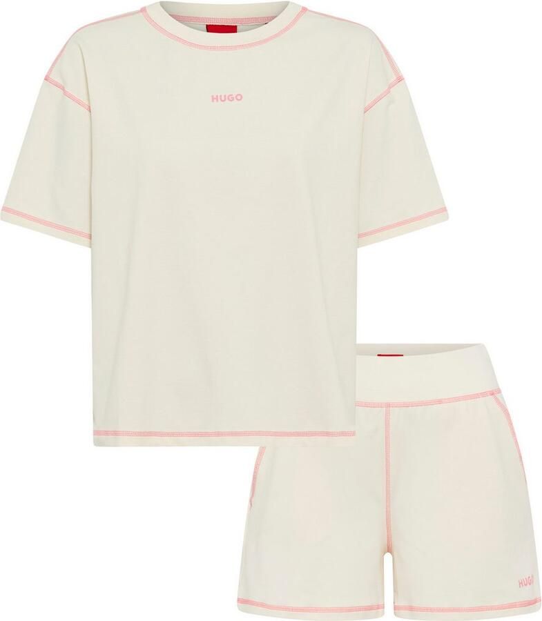 HUGO underwear Shortama NITE_SET contrasterende naden relaxed fit