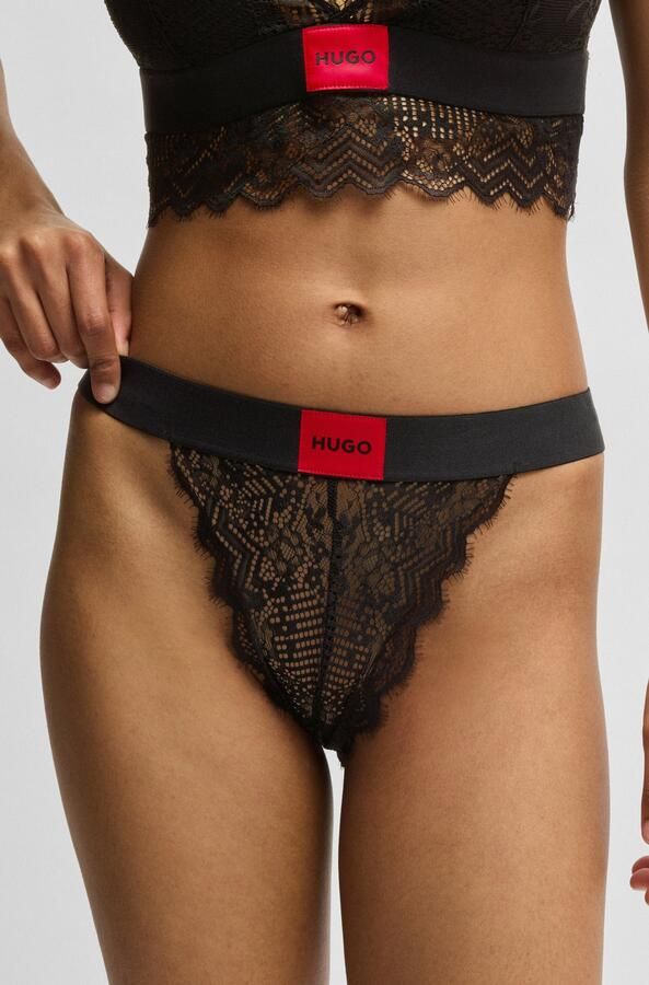 HUGO underwear Slip BRIEF RL LACE van stretch-kant met logo op de band - Foto 5