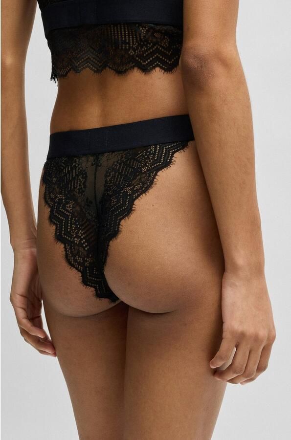 HUGO underwear Slip BRIEF RL LACE van stretch-kant met logo op de band - Foto 2