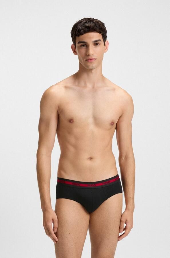 HUGO underwear Slip HIPBR TRIPLET PLANET van stretch-katoen met logostrepen op de tailleband - Foto 4