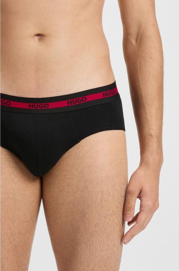 HUGO underwear Slip HIPBR TRIPLET PLANET van stretch-katoen met logostrepen op de tailleband - Foto 3