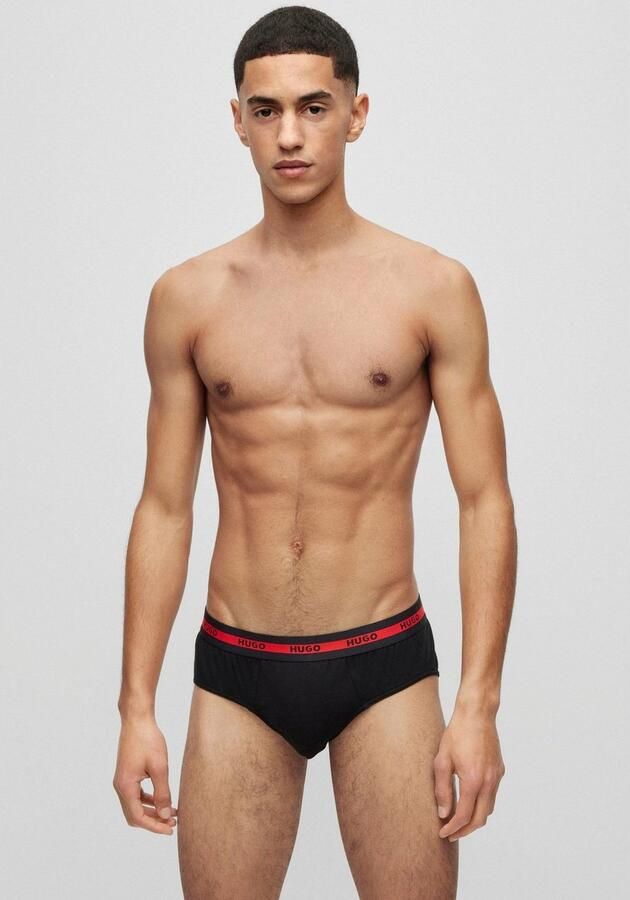 HUGO underwear Slip met contraststrepen en logo-opschriften op de tailleband (set 3 stuks In driepack) - Foto 5