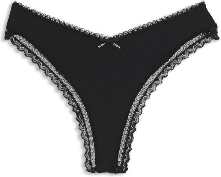 HUGO underwear String elegante kanten randen logo-strik gemiddelde bandhoogte - Foto 5
