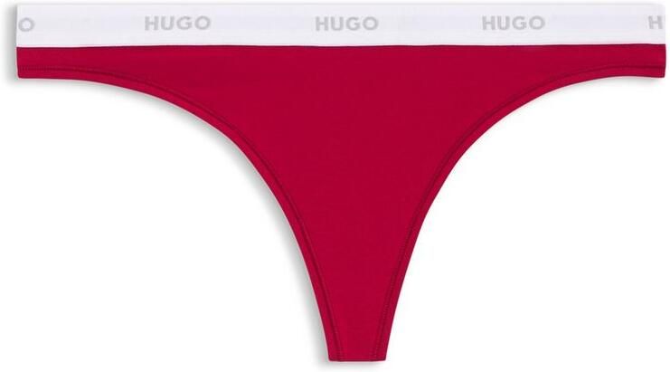 HUGO underwear String ID van stretch-katoen met logo's op de tailleband - Foto 5