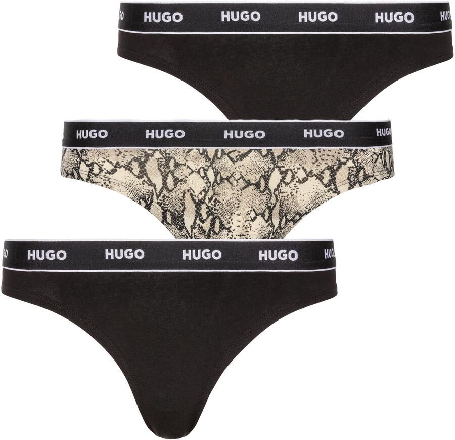 HUGO String met elastische band met label in een set van 3 stuks - Foto 2