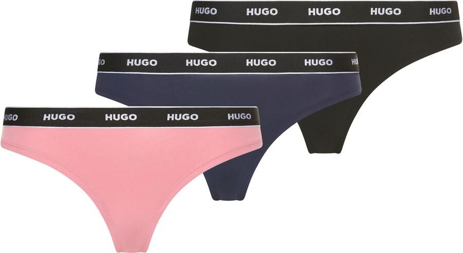 HUGO underwear String TRIPLET THONG STRIPE elastische band met logo nauwsluitend
