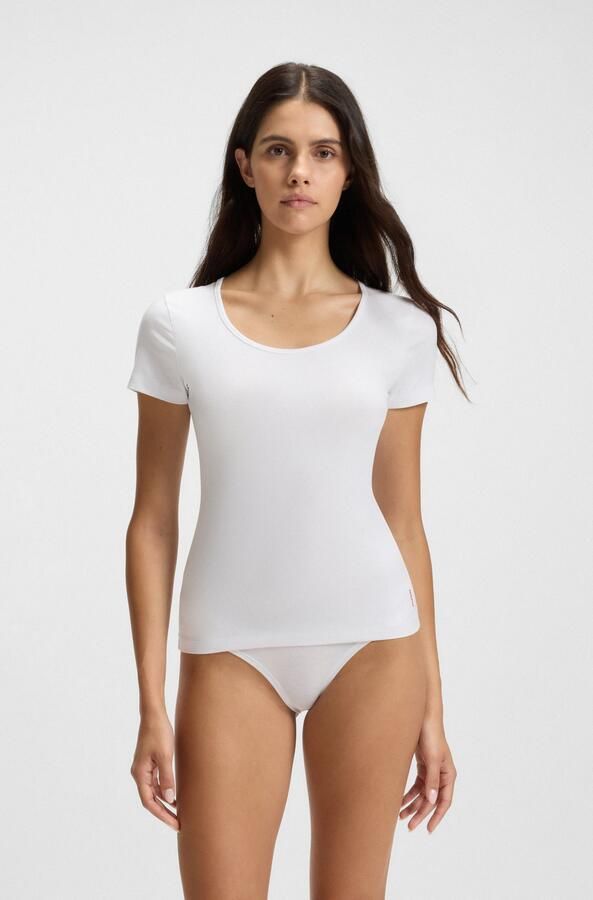 HUGO T-shirt met geribde boothals in een set van 2 stuks - Foto 7