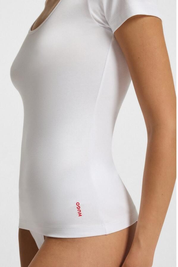 HUGO T-shirt met geribde boothals in een set van 2 stuks - Foto 3