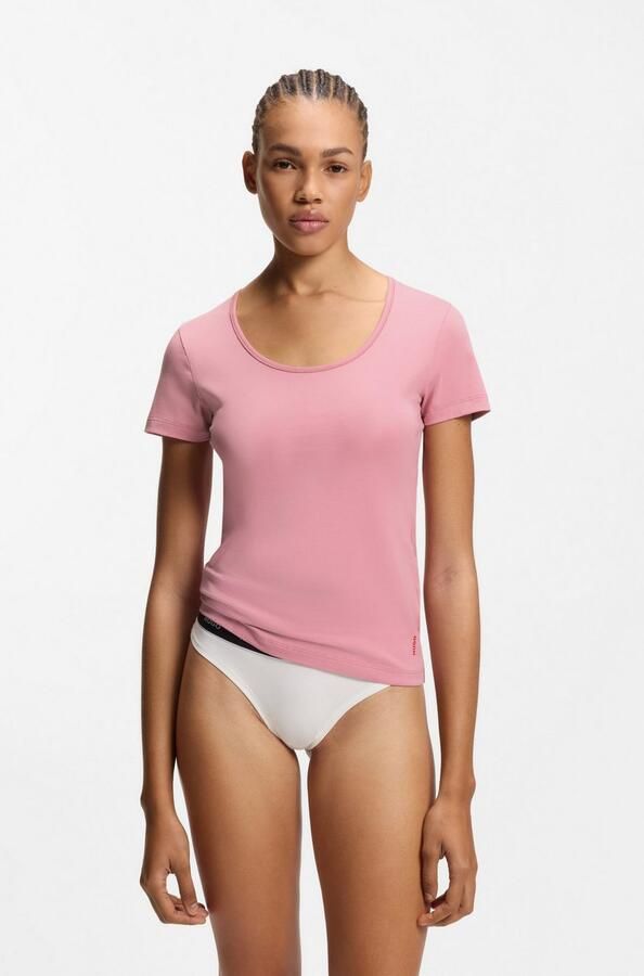 HUGO Regular fit T-shirt van katoenmix in een set van 2 stuks model 'TWIN' - Foto 4