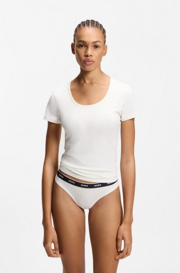 HUGO Regular fit T-shirt van katoenmix in een set van 2 stuks model 'TWIN' - Foto 5