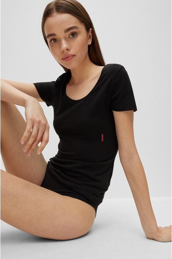 HUGO underwear T-shirt TWIN met verticale logoprint (2-delig Set van 2) - Foto 5