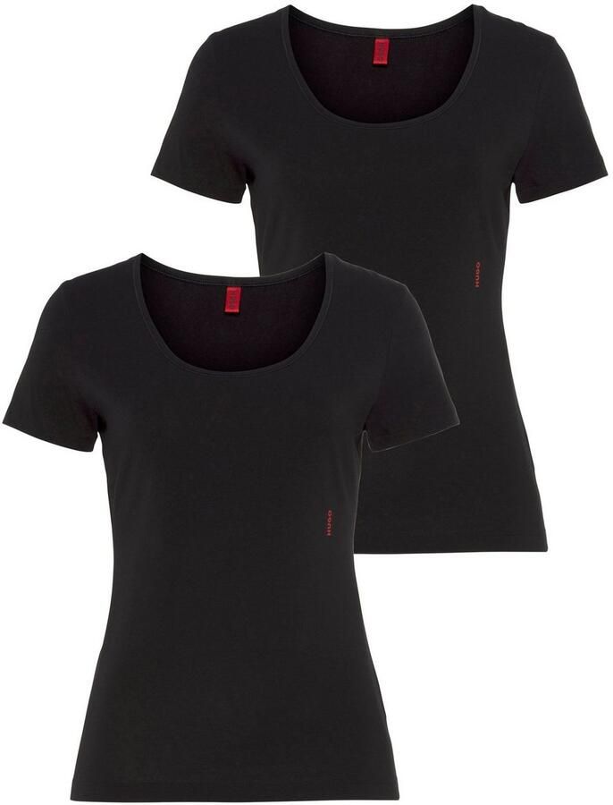 HUGO underwear T-shirt TWIN met verticale logoprint (2-delig Set van 2) - Foto 3